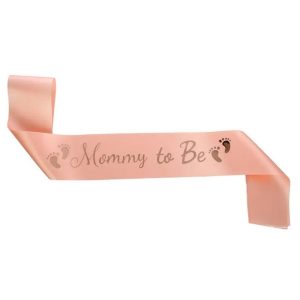 Fashion Mommy to Be Baby Sash for Baby Shower, Pregnant Sash for Gender Reveal,& Pregnancy Announcement Decorations - Purple