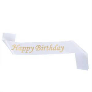 Fashion Happy Birthday Party Satin Sash Custom Ribbon for Party Decoration for Girls and Boys