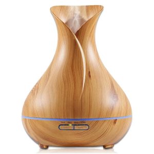 Essential Oil Diffuser 7 Color Lights Wood Grain 400ML Capacity Aromatherapy Oil Diffuser For Home, Business, Baby Rooms