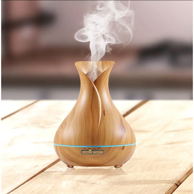 Essential Oil Diffuser 7 Color Lights Wood Grain 400ML Capacity Aromatherapy Oil Diffuser For Home, Business, Baby Rooms - Wood Grain Color - Image 2