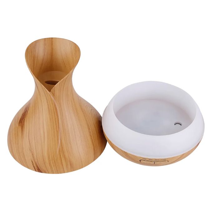 Essential Oil Diffuser 7 Color Lights Wood Grain 400ML Capacity Aromatherapy Oil Diffuser For Home, Business, Baby Rooms - Wood Grain Color - Image 5