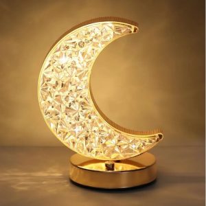 Moon Table Lamp Bedside Light Touch With Yellow + White + Warm Neutral Night Light & USB Charging Home Décor